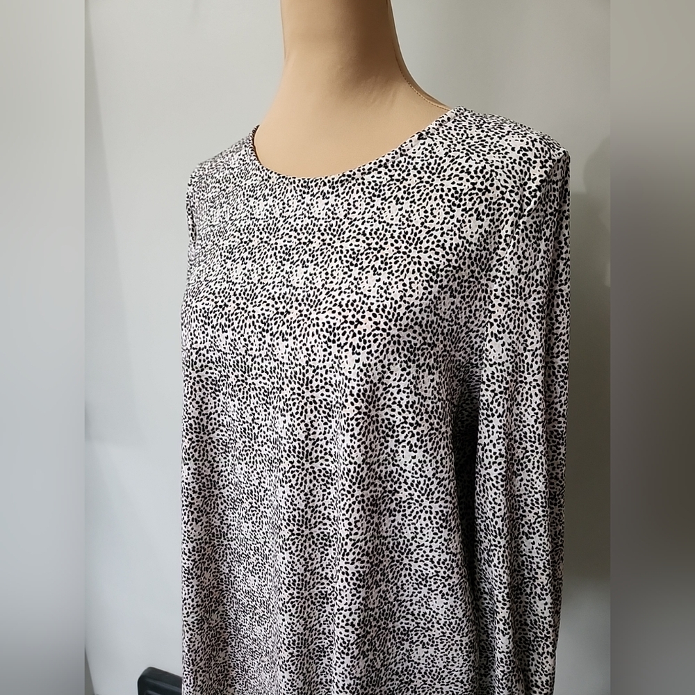 Adrianna Papell Cheetah Animal Print Blouse Women’s Med Long Sleeve Career Top